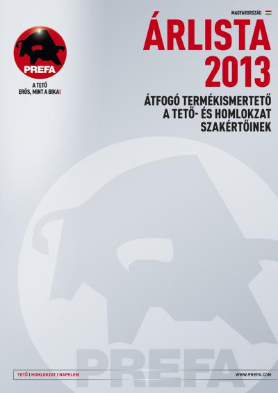 PREFA Árlista és termékkatalógus 2013